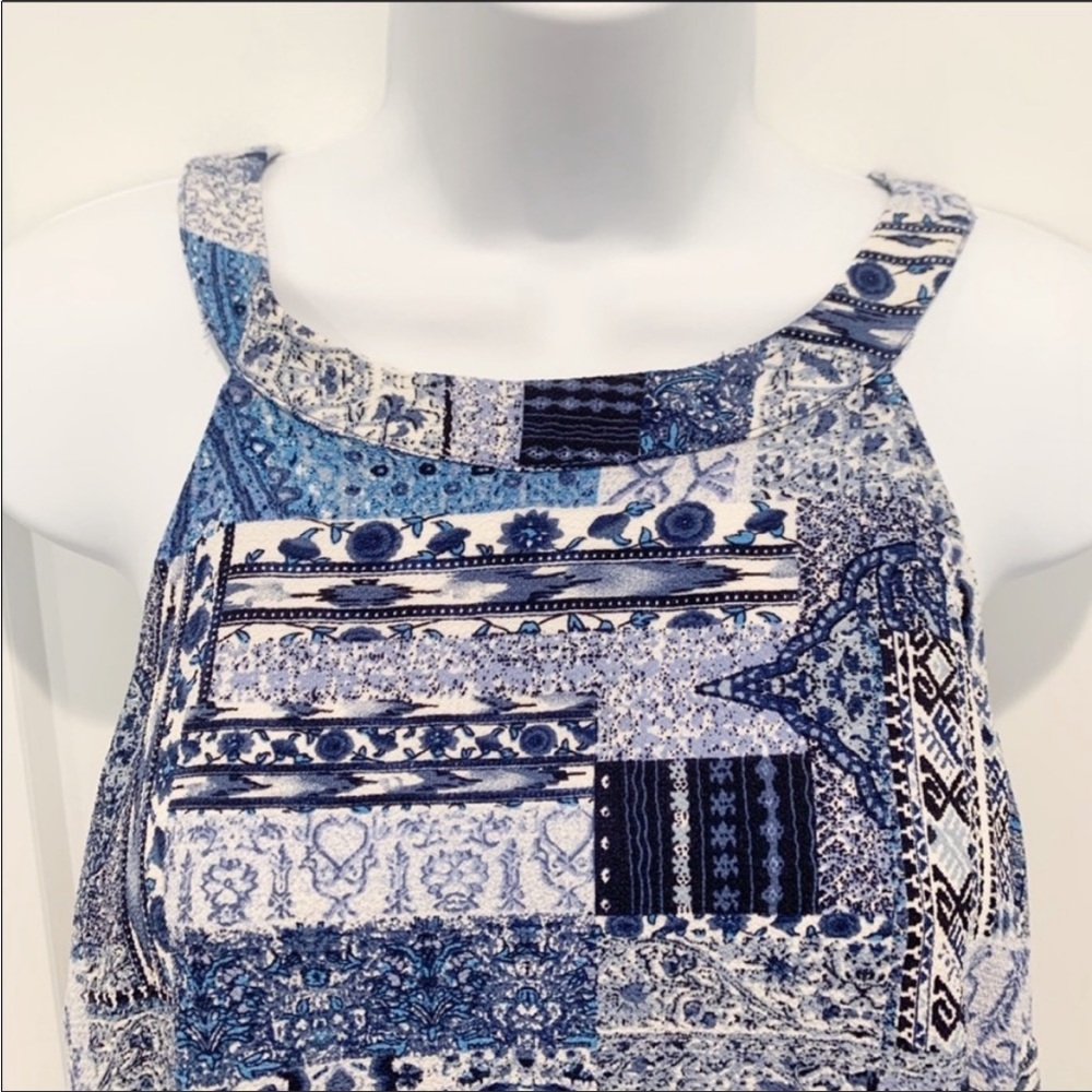 Abbeline Sleeveless Patchwork Patterned Keyhole O… - image 3